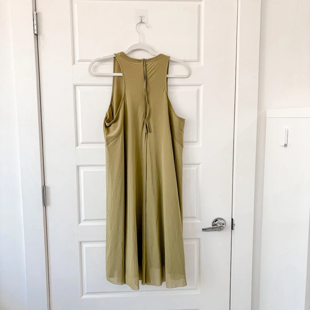 Lululemon Mesh Overlay High-Neck Dress Bronze Green